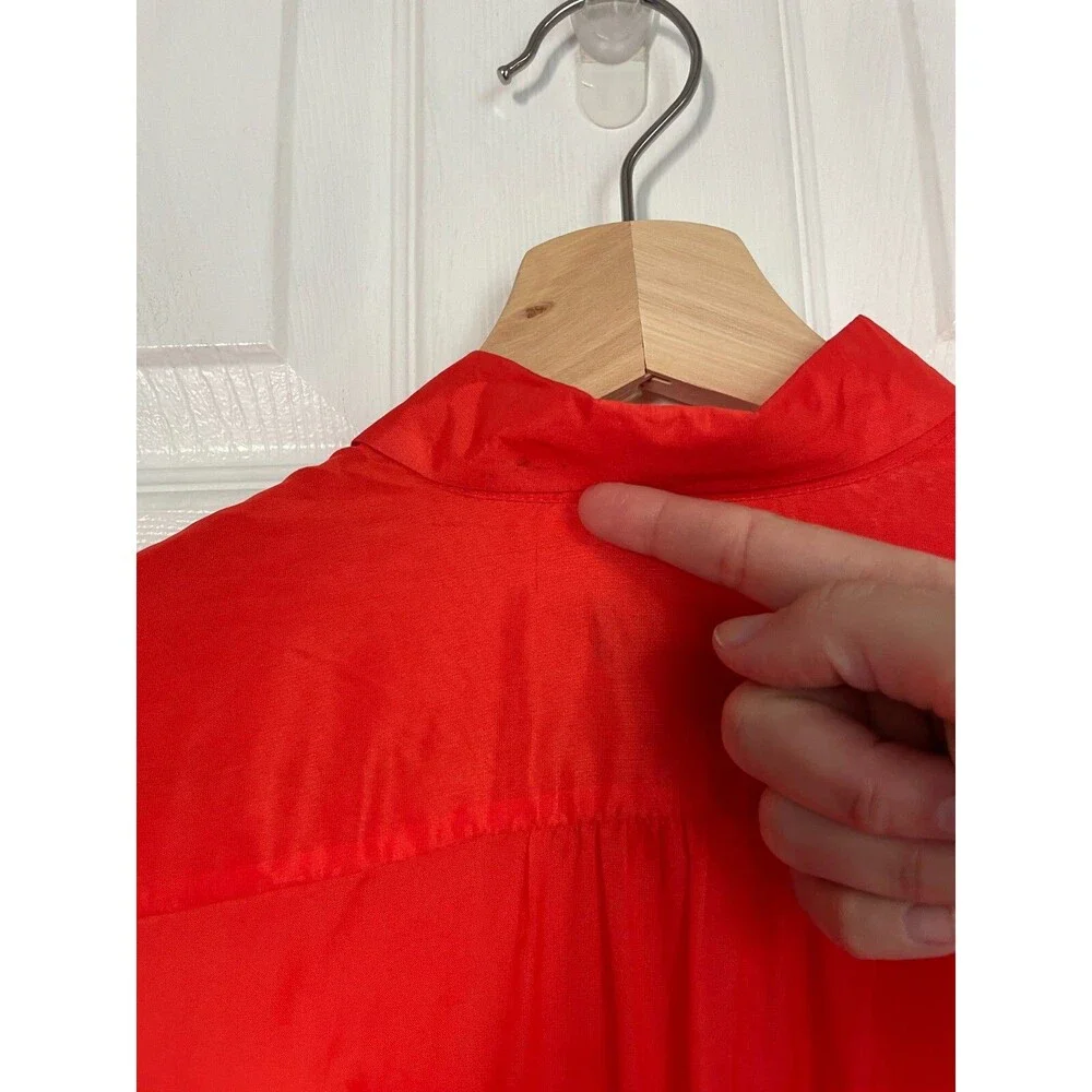 J. CREW size 2 Button Up Shirt in Sheer Organza Womens red READ!!